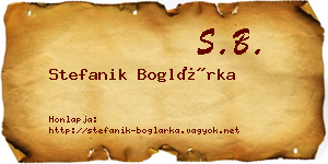 Stefanik Boglárka névjegykártya
